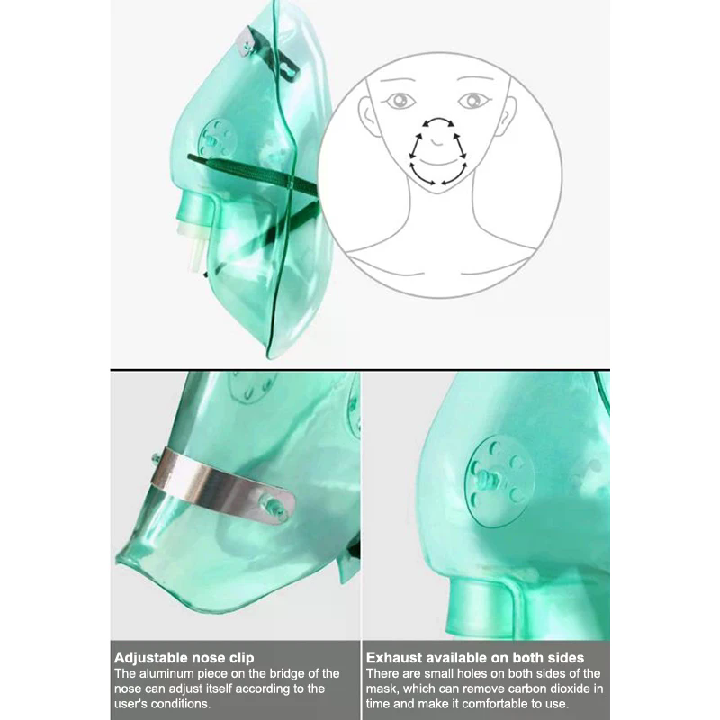 Oxygen Mask Non-Rebreather - 성인/어린이용 고농도 산소 마스크(튜빙 포함) 비재호흡식