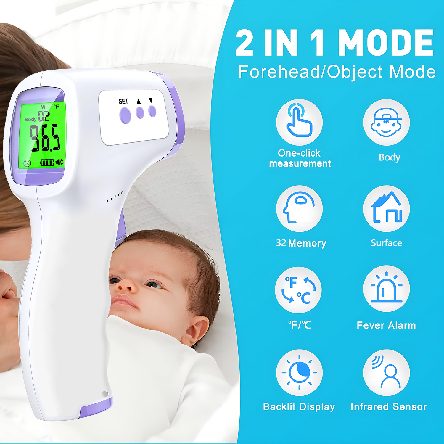 Digital Thermometer Infrared - 디지털 체온계 적외선 비접촉 체온계 비접촉