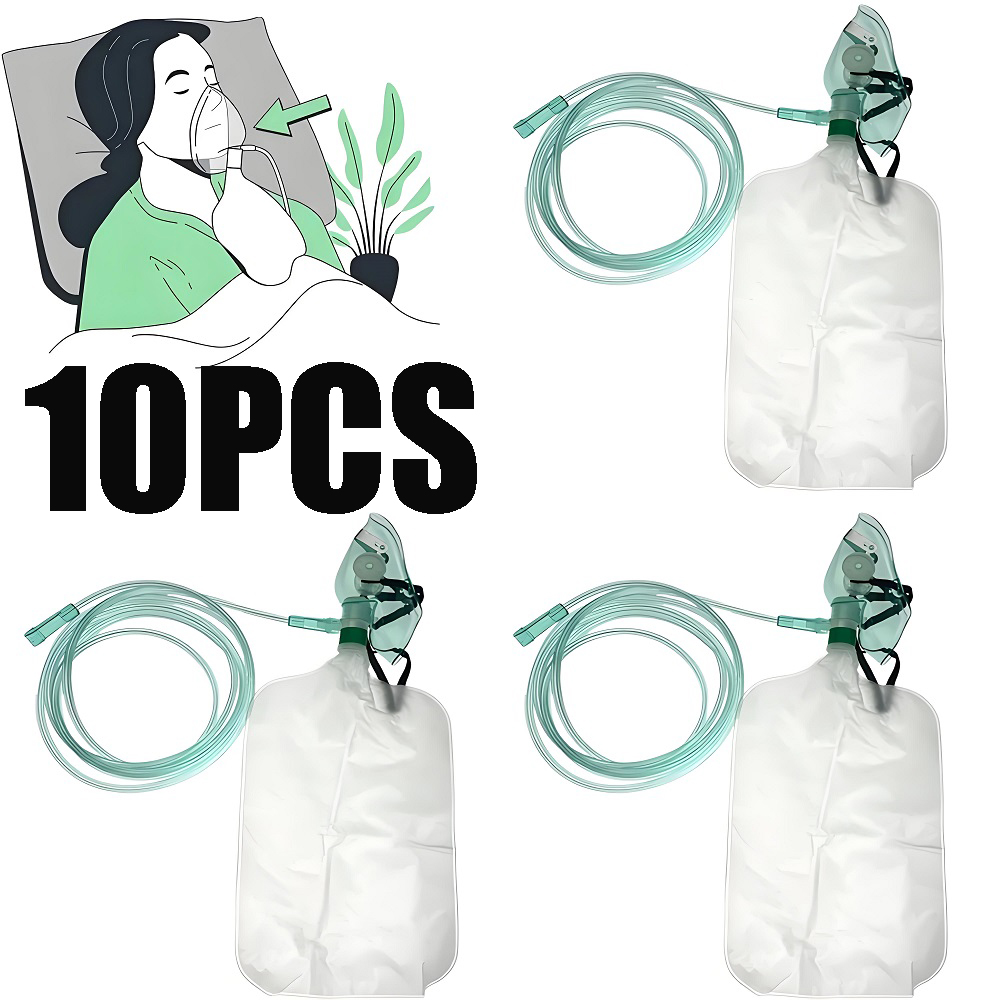 Oxygen Mask Non-Rebreather - 10개입 성인용 비재호흡식 산소 마스크(저장 백이