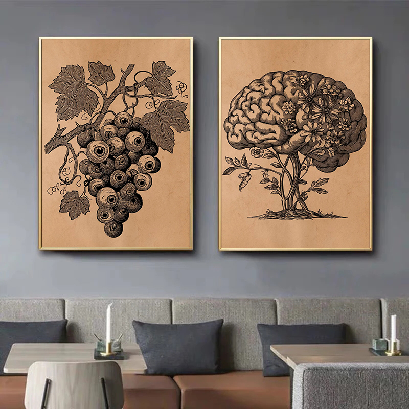 레트로 의학 농촌 해부학 골동품 장기 의학 예술 포스터 - Medical Lab Posters 리뷰 및 가격