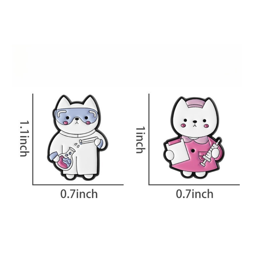 귀여운 고양이 간호사 실험실 근무자 브로치 만화 귀여운 - Medical Lab Worker 리뷰 및 가격