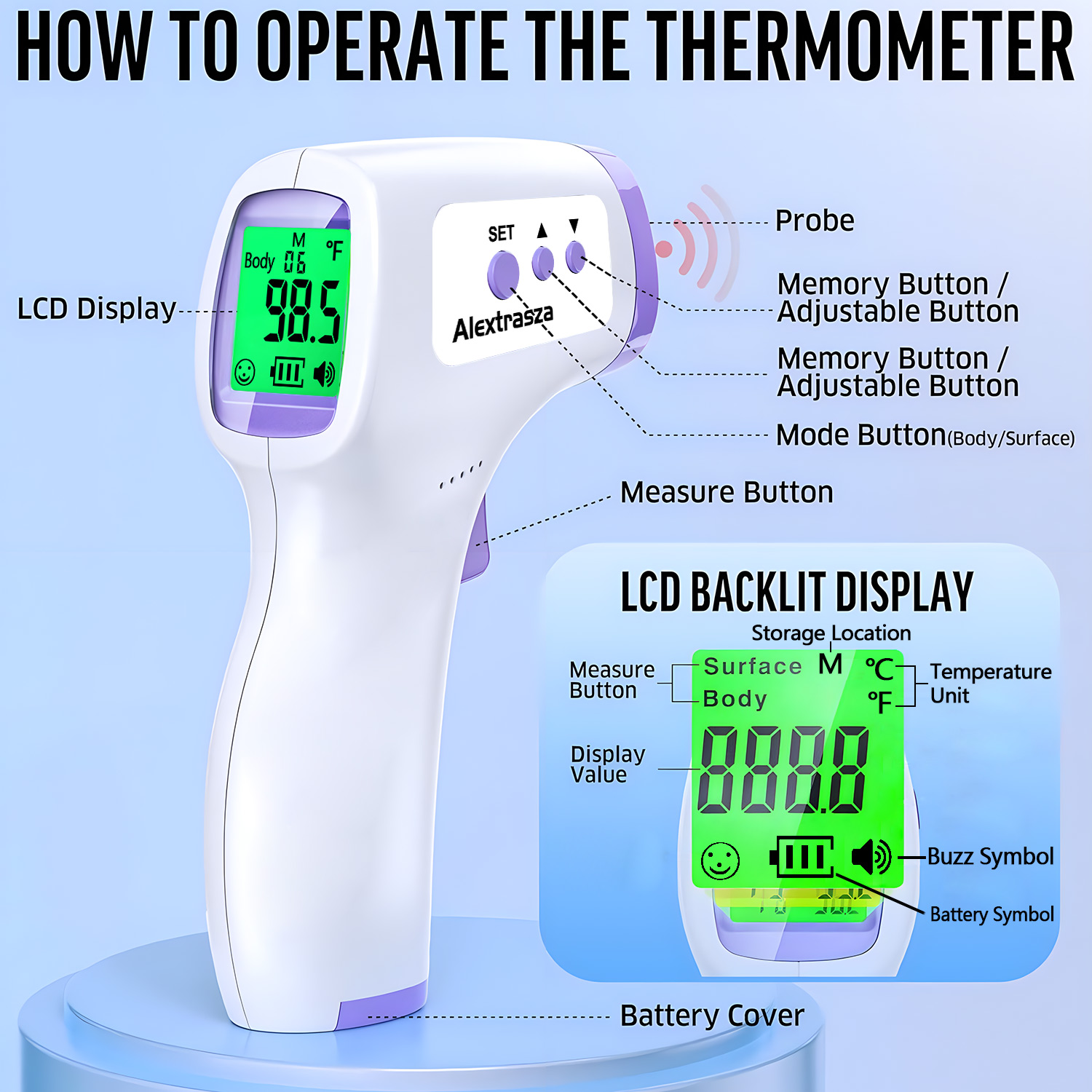 휴대용 이마 디지털 온도계 비접촉 적외선 의료 체온 발 - Digital Thermometer Infrared 리뷰 및 가격