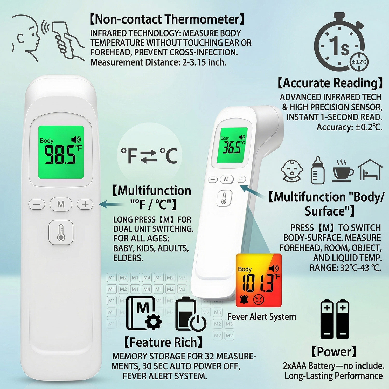 의료용 비접촉식 체온계, 모든 연령대를 위한 디지털 적 - Digital Thermometer Infrared 리뷰 및 가격
